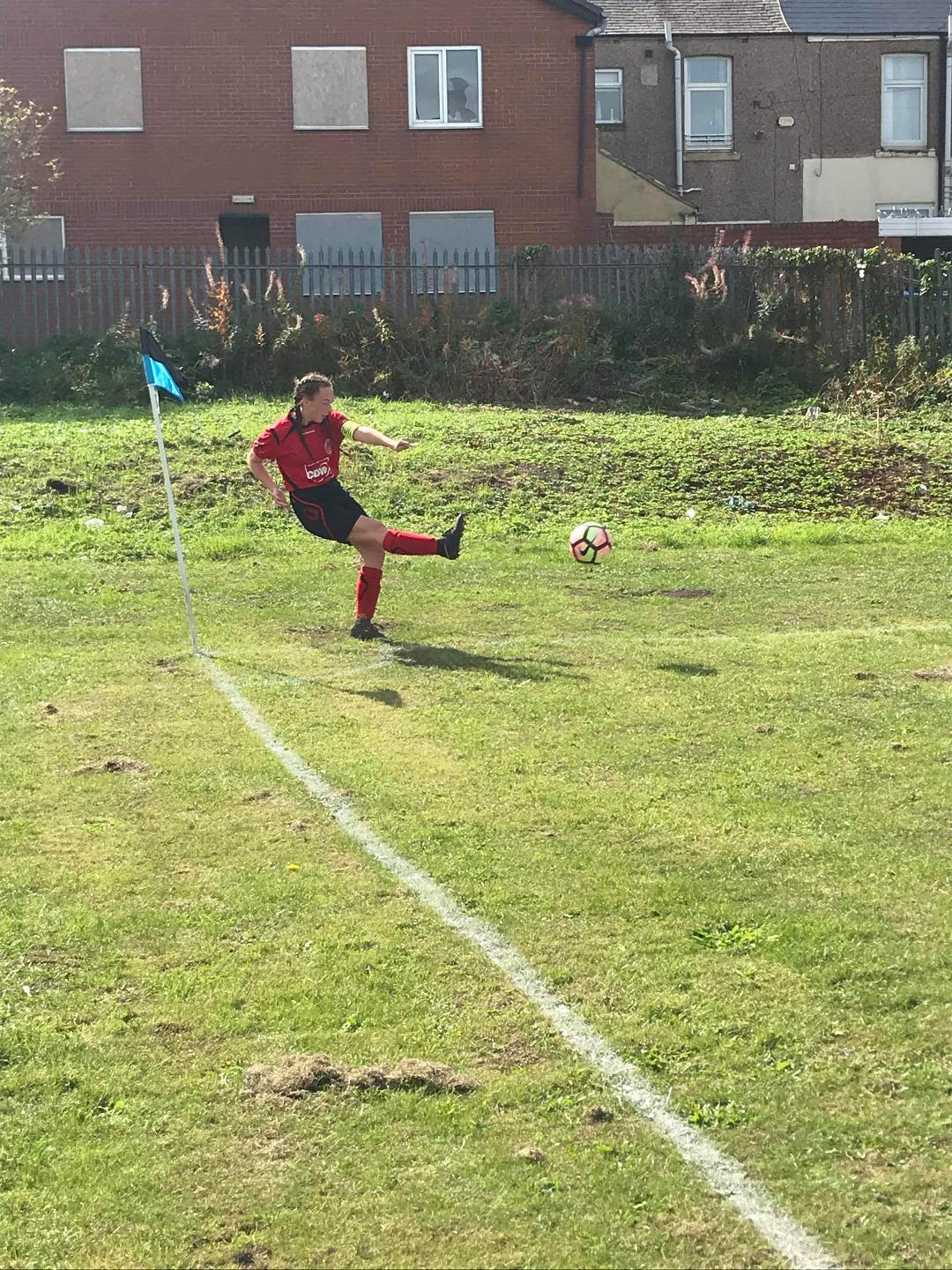 Player taking a corner